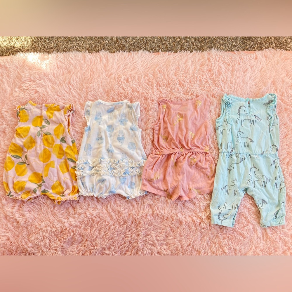 Carter's Kids Rompers and Jumpsuits Set - Yellow, White, Pink, Blue - Picture 7 of 7